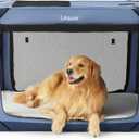 Lesure Collapsible Dog Crate - Portable Travel Kennel for Extra Large Dog, 4-Door Pet Crate with Mesh Windows, Indoor & Outdoor, Blue