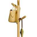 Solid Wood Square Base Coat Rack, Free Standing Hall Coat Tree with 8 Hooks+2 spare) for Coats, Hats, Bags, Purses, for Entryway, Hallway, Rubberwood Hooks,Base and Pole,(Square Base, Natural Beige)