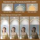 Lash Light for Eyelash Tech, Dimmable Half Moon Lash Lamp for Eyelash Extensions, Rotating, Adjustable LED Esthetician Light with Phone Holder (Gold)