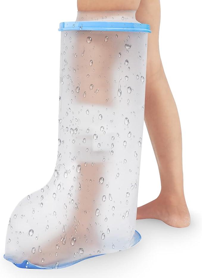 Waterproof Leg Cast Cover for Shower Adult, Cast Protector for Shower Leg Adult with Non-Slip Bottom, Leg Cast Bag for Shower Foot Cover for Shower After Surgery Reusable, Adult Half Leg