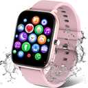 Smart Watch for Men Women Compatible with iPhone Samsung Android Phone 1.69 inch Full Touch Screen IP68 Waterproof Bluetooh Fitness Tracker Heart Rate/Sleep Monitor (Pink)