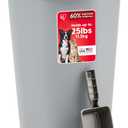 3 Pack IRIS USA Pet Food Storage Container 25 lbs, Premium 60% Improved Airtight Seal with Air Valve, 2 Cup Scoop, Removable Wheels, Easy to Open - Made in the USA, Gray