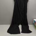 Happy Sailed Womens Casual Jumpsuits Loose Overalls Summer Sleeveless Stretchy Wide Leg Long Pants Romper with Pockets (Large, A Solid Black)