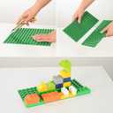 MIMAX Self-Adhesive Baseplates Compatible with DUPLO, Peel-and-Stick Baseplate for DIY Play Table or Wall - 4 Pack (10" x 10") (Green)