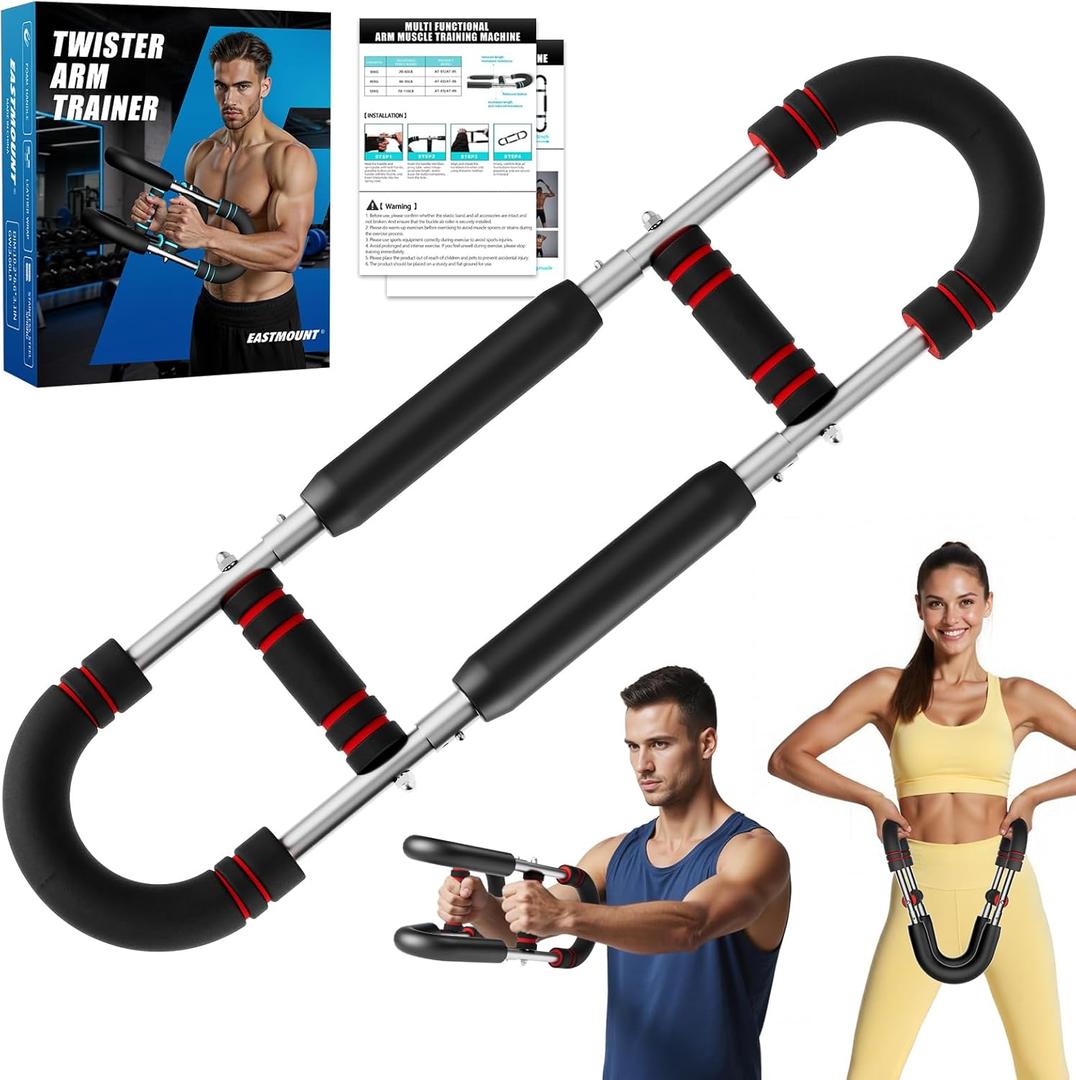 EAST MOUNT Twister Arm Trainer 20-110lb Adjustable Chest Workout Equipment for Men Women Portable Spring Resistance Muscle Builder Strength Training for Arms Chest Shoulders for Home Gym Fitness