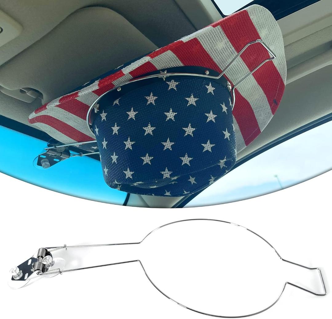 Cowboy Hat Holder - Hat Rack Clip for Western Hats - For Cars, Trucks and Vans - Complete with Suction Cups