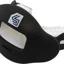 Shock Doctor Lip Guard, Adult and Youth Mouth Guard Football with Strap, Breathable Wide Opening Football Mouthpiece for Youth and Adults OSFA, Shock Doctor Mouth Guards, Max Airflow (Black/White)