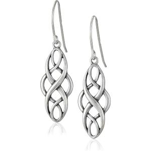 Amazon Essentials Dangle Earrings, Celtic Knot Design (Silver)