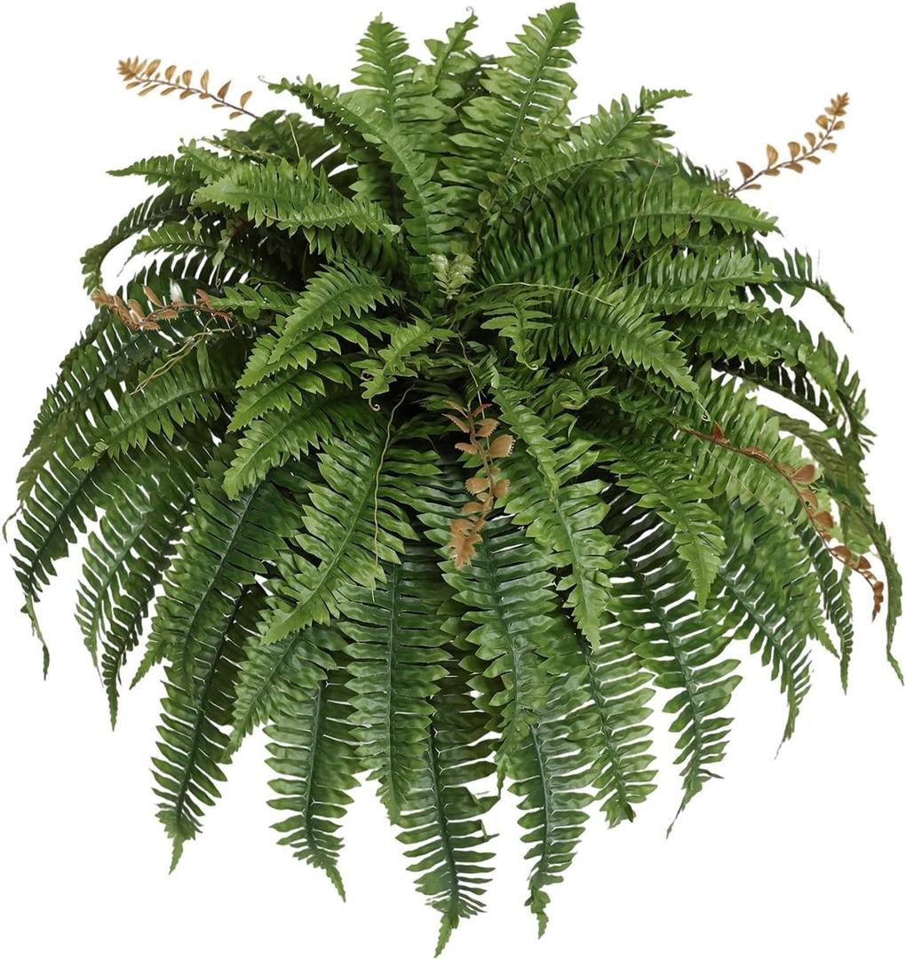 Artificial Boston Fern Silky Bush, 48IN Faux Fern Large Hanging Lifelike Plant for Indoors Outdoors Home Decor, Suitable for Porch Entrance Garden Home, 85Branches (1 Pcs)