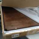 Side Table, Solid Wood Square End Table with Storage Shelf, 2-Tier Coffee Table for Living Room, Rubber Wood Small Sofa Table, Nightstand 23.62 H x 23.62 W x 23.62 D Inches (Walnut)