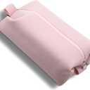 FyndAna Portable Silicone Makeup Bag, Large Waterproof Makeup Brush Bag,Bathroom Travel Bag,Upgraded Leakproof Zipper Makeup Box,Suitable for Mens Womens(Pink)