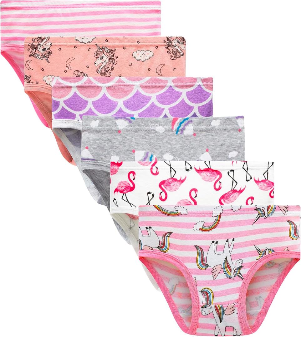 Winging Day Little Girls' Cotton Panties Baby Toddler Soft Underwear Multipack (8, Color #37222)