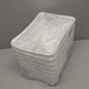 WYT Woven Plastic Storage Baskets, 6 Pack White Weave Bins Organizer, 10.1" x 7.55" x 4.1"