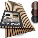 2-Pack Wood Panels for Wall - Acoustic Wood Slat Wall Panels, Soundproof Wooden Paneling for Interior Decor