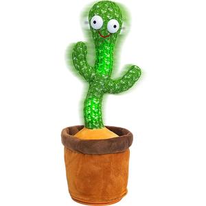 2023 Dancing Cactus Toy Bluetooth [Play Your Songs] Record Repeating What You Say, Rechargeable Singing Talking Cactus Toy Gifts for Baby Boys and Girls
