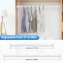 CorkLatta White Shower Curtain Rod 31 to 80 Inch,1 Inch Diameter Adjustable Spring Tension Stainless Steel Telescoping Rod,Easy Install,No Rust