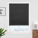 Joydeco No Tools No Drill Window Blinds for Indoor Windows, Blackout Shades Cellular Shades Cordless, No Drill Blinds for Windows, Window Shades for Home, Bedrooms, Doors (Black, 35" W x 64" H)