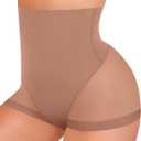 SHAPELLX Tummy Control Body Shaper Shapewear for Women High Waisted Panties Invisible Shaping Underwear (Light Brown Medium)