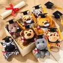 24 Pcs Mini Graduation Stuffed Forest Animals Bulk Congrats Grad Jungle Animal 4.8 Inch Lovely Toys Lion Tiger Elephant Giraffe Plush for 2026 Graduation Party Favor Decoration Classroom Exchange Gift
