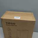 TIPGO Small Bathroom Trash Can with Lid Soft Close, Step Pedal, 5 Liter / 1.3 Gallon Stainless Steel Trash Bin, Slim Garbage Cans for Toilet, Office, Bedroom (White)