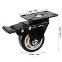 Set of 8 Swivel Caster Wheels, 3 Inch Heavy Duty Plate Caster Wheels, 4 Locking, 4 Fixed Double Ball Bearing Replacement Casters for Furniture, Carts, 200 Lbs Each Wheel, Black