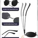3 Pack Sunglasses Set for Men Women - Retro Round, Aviator Metal, Classic Plastic Black Frames & Lenses,Polarized UV400 Protection for Driving Beach Daily Outdoor