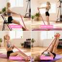 8-Tubes Pedal Resistance Band with Handle, Multifunction Exercise Rope for Working Out, Foot Pedal Resistance Band for Abdomen, Waist, Arm, Leg, Pink