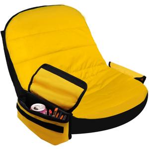 Riding Lawn Mower Seat Cover for John Deere,Tractor Seat Cover with Drink Pouch,Mower Seat Cushion Compatible with Cub Cadet,for Craftsman,for Kubota(Large) (yellow)
