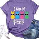 Easter Shirts for Women Cute Easter Shirt Cute Rabbit Graphic T-Shirt Bunny Shirt Easter Tops M