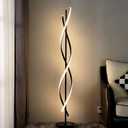 JUTIFAN Modern Spiral Floor Lamp for Living Room, 30W Dimmable Led Corner Floor Lamp with Remote Control, 53 Inch Black Floor Lamps 3 Color Tall Corner Reading Lamp Standing Floor Lamps for Bedroom