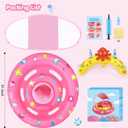 Baby Pool Float with Canopy, Inflatable Baby Swim Float with UPF50+ Sun Protection, Toddler Infant Pool Float with Toy Play Console Adjustable Safety Seat for Kids Girls Boys Aged 6-36 Months, Pink