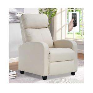 Living Room Recliner Chair Modern Reclining Easy Lounge Winback Single Sofa Reading Chair PU Leather Home Theater Seating Massage Adjustable Accent Armchair w/ Thick Seat Cushion & Backrest, Beige