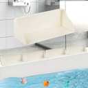 Splash Guard for Bathtub & Sink, Bathtub Bath Splash Plaything Tray Shelf for Tub, Bathtub Storage Tray Holder Bathtub Splash Guard Play Shelf Area, Bathroom Accessories (4 Pack White)