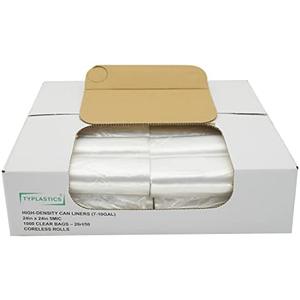 TYPLASTICS Trash Can Liner - Wholesale 1000 Count Garbage Bags on Perforated Roll 7-10 Gallon Multipurpose for Office Bathrooms Business Home Commercial and Industrial Needs 24" x 24"