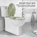 Round Toilet Seat Natural Wood Toilet Seat with Zinc Alloy Hinges, Easy to Install also Easy to Clean, Anti-pinch Marble Toilet Seat by Angol Shiold (Round, Green Marble)
