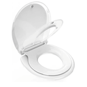 Toilet Seat with Toddler Seat, Potty Training Toilet Seat Round 2 in 1 Soft Close Quiet No Slapping, Magnetic Absorption, Easy to Install and Clean,White