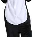 Unisex Adult Animal Onesie Pajamas, Men Women Flannel Halloween Cosplay Costume (Panda)