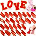 Jutom 104 Pcs Chenille Letter Patches Iron on Letters Patches Self Adhesive Chenille Embroidered Patch for Clothing(Classic,Red)