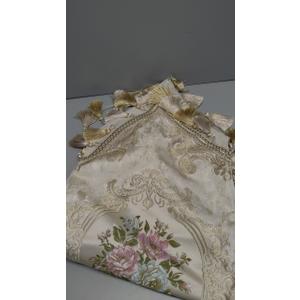 Loom and Mill Luxury Elegant Table Runner 13x90 inch, Floral Jacquard Fabric Dining Table Runners with Tassels, Great for Home Table Setting Kitchen Dresser Party Holiday Decor(Pearly Beige, 13x90in)