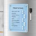 NiHome Acrylic Magnetic To Do List Planning Board with Sliders & Desktop Stand, Kids & Adults Chore Chart, Checklist Routine Chart Task Board for Fridge & Desk, For Magnetic Metal Surfaces Only (Blue)