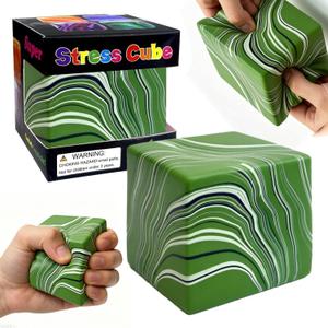 Slow Rising Stress Cube,Soft Squishy Toys,for Anxiety Relief, Cube Squishies Anxiety Stress Relief with (Green)