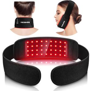 Red Light Therapy Belt for Neck, Near Infrared Light Therapy Belt Wearable Infrared Neck Wrap with Timer Infrared Belt for Chin Firming and Pain Relief Body Neck Hand Wrist Legs Gift for Women Men, Black