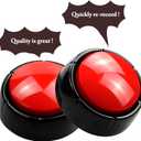 Recordable Talking Button 30 Seconds Record Button Easy Button Answer Buzzers Custom Sound Button for Communication Study Office Home Game Gift(Batteries Included)
