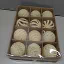 3.15INCH Beige Velvet Ornaments for Christmas Tree, 12PCS Glitter Flocked Christmas Ornaments Decorations Balls Set Decor