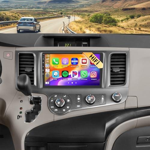 Car Radio for Toyota Sienna 2011 2012 2013 2014, [2+64G] 9 Inch Touch Screen for Sienna Dash Kit with Wireless Carplay/Android Auto, HiFi, Bluetooth, GPS, WiFi, SWC + AHD Backup Camera