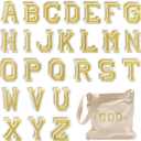 FR 52 Pcs Iron on Letters Patches, Varsity Alphabet Embroidered Patch A-Z Applique for Clothes, Dress, Hat, Jeans, DIY Accessories (Glod)