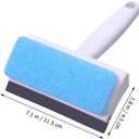 Baluue Double-Sided Window Cleaner 2-in-1 Squeegee and Scrubber Sponge for Car Windshield Mirrors and Shower Tiles 7.28 Inch Handheld Glass Cleaning Brush