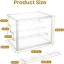 Acrylic Display Case for Collectibles, 4-Tier Large Stackable Clear Display Box with Removable Shelves and Magnetic Door, Dustproof Showcase for Figures, 1 Pack