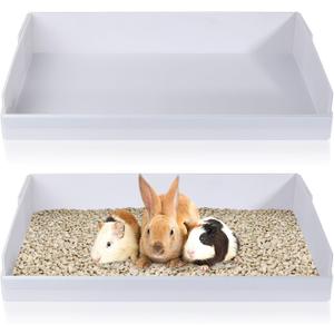 Geelin 2 Pack 26" x 13.5" Corrugated Plastic Cage Liners Base 1 x 2 Panel Size Guinea Pig Cage Liner for Guinea Pigs Hedgehogs Rabbits Applied with C&C Cages, White