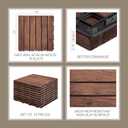 THYOI Premium Deck Tiles, Patio Flooring - Outdoor Waterproof Acacia Wood Tiles for All Weather Use - Balcony, Backyard, Indoor & Outdoor (Square Ft) (10, Dark Brown, 6S)